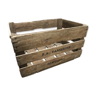 Caisse en bois vintage hollandaise de maraicher de 1972