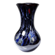 Large vintage purple art glass vase with silver glitter inclusions.