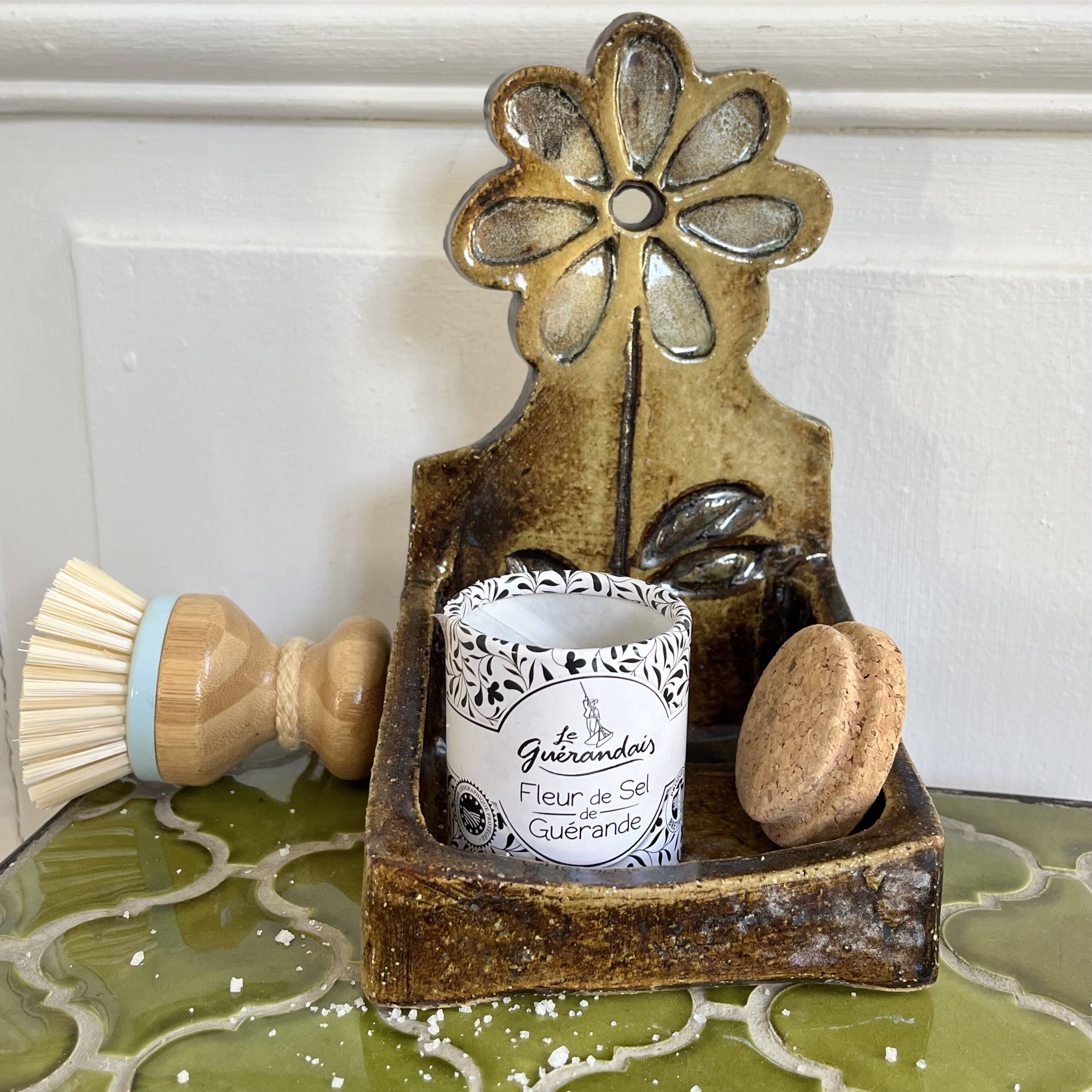 Ceramic soap dish/pocket tray Le Trident, 60s/70s, Vallauris