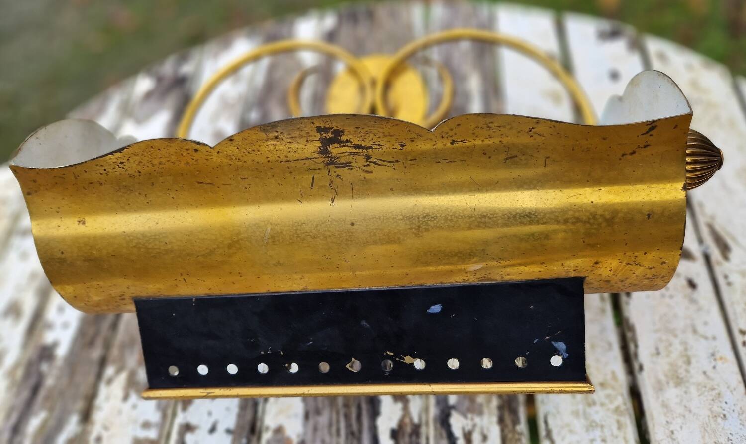 Pair of gilded brass wall lights, 1970s