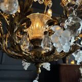 Bronze and Gold Metal Cage Chandelier from the 70s - 20th Century