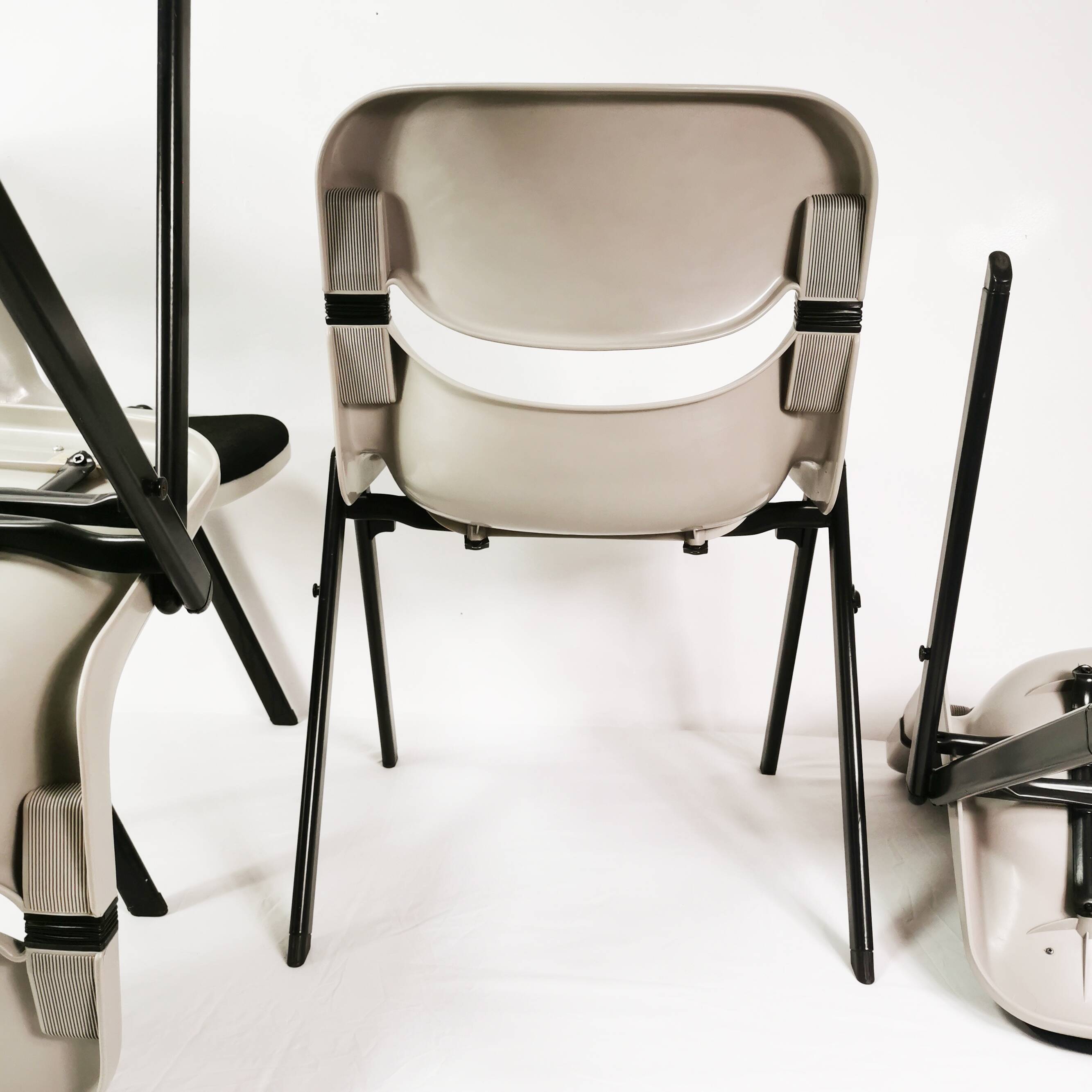 Space age chairs, Vitra Dorsal, designed by G.Piretti & E. Ambas, Italy