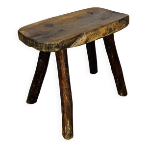 Tabouret de ferme brutaliste - bois