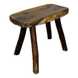 Solid wood brutalist farmhouse stool