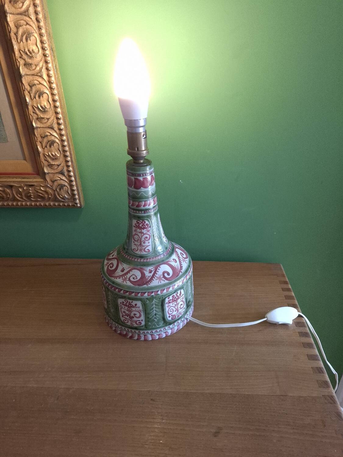 Quimper ceramic lamp base, Millot