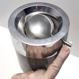 Postmodern Chrome-Plated and Varnished Metal Ashtray Stand by Stilnovo, Italy