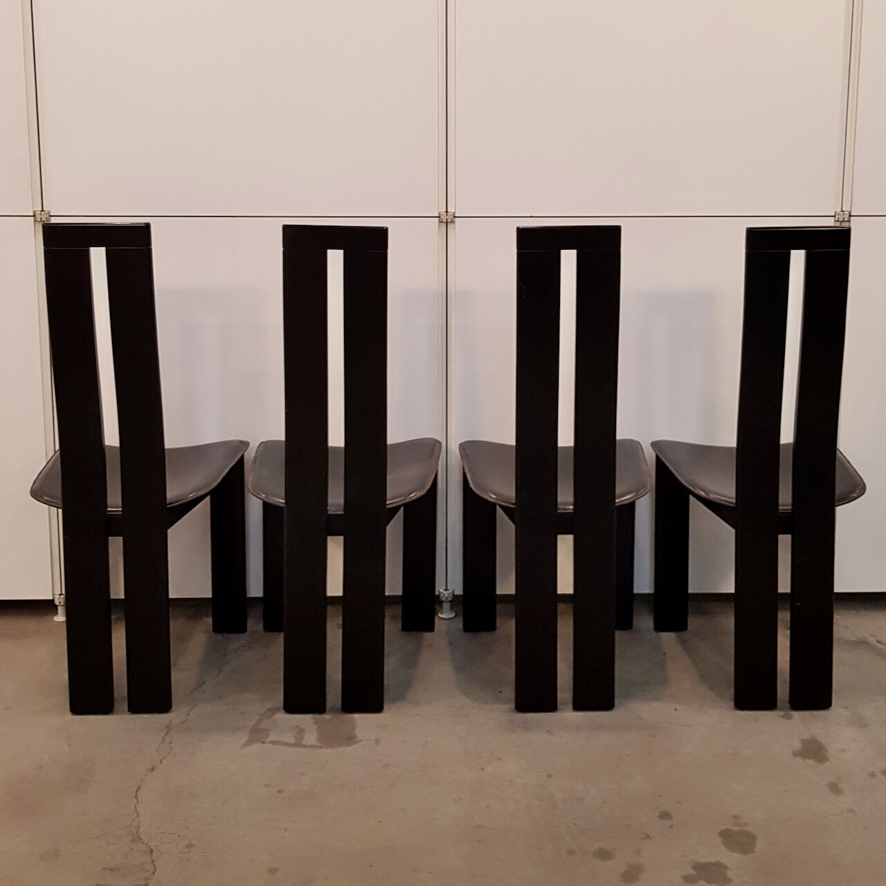 Set of 4 black Italian chairs