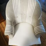 Restored reupholstered toad armchair