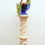 Tulip-shaped fruit cup basket - blue glass