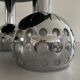 Mid-century ceiling light with 3 shades and wooden base, 1960s, Italy.