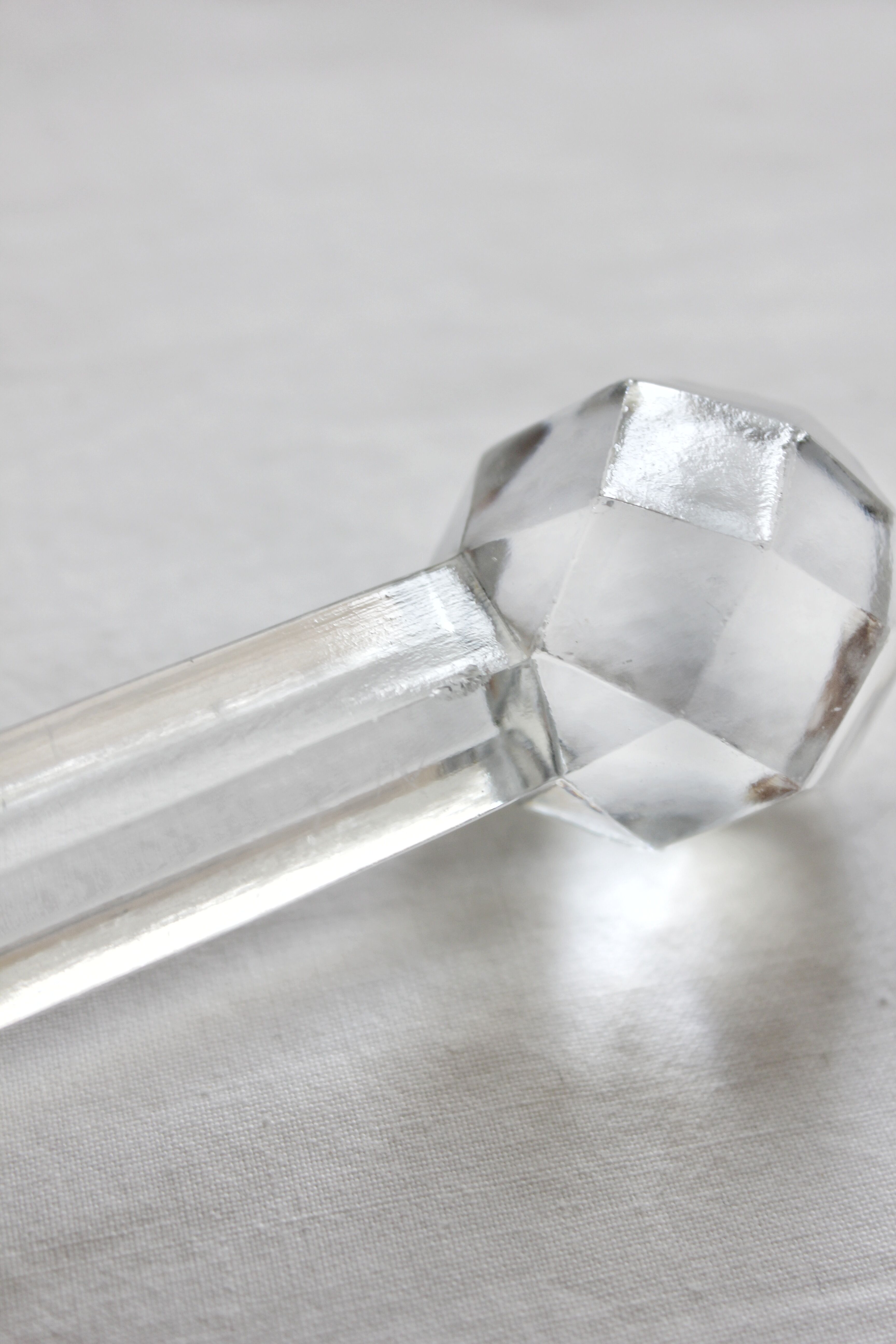 11 vintage faceted crystal knife holders