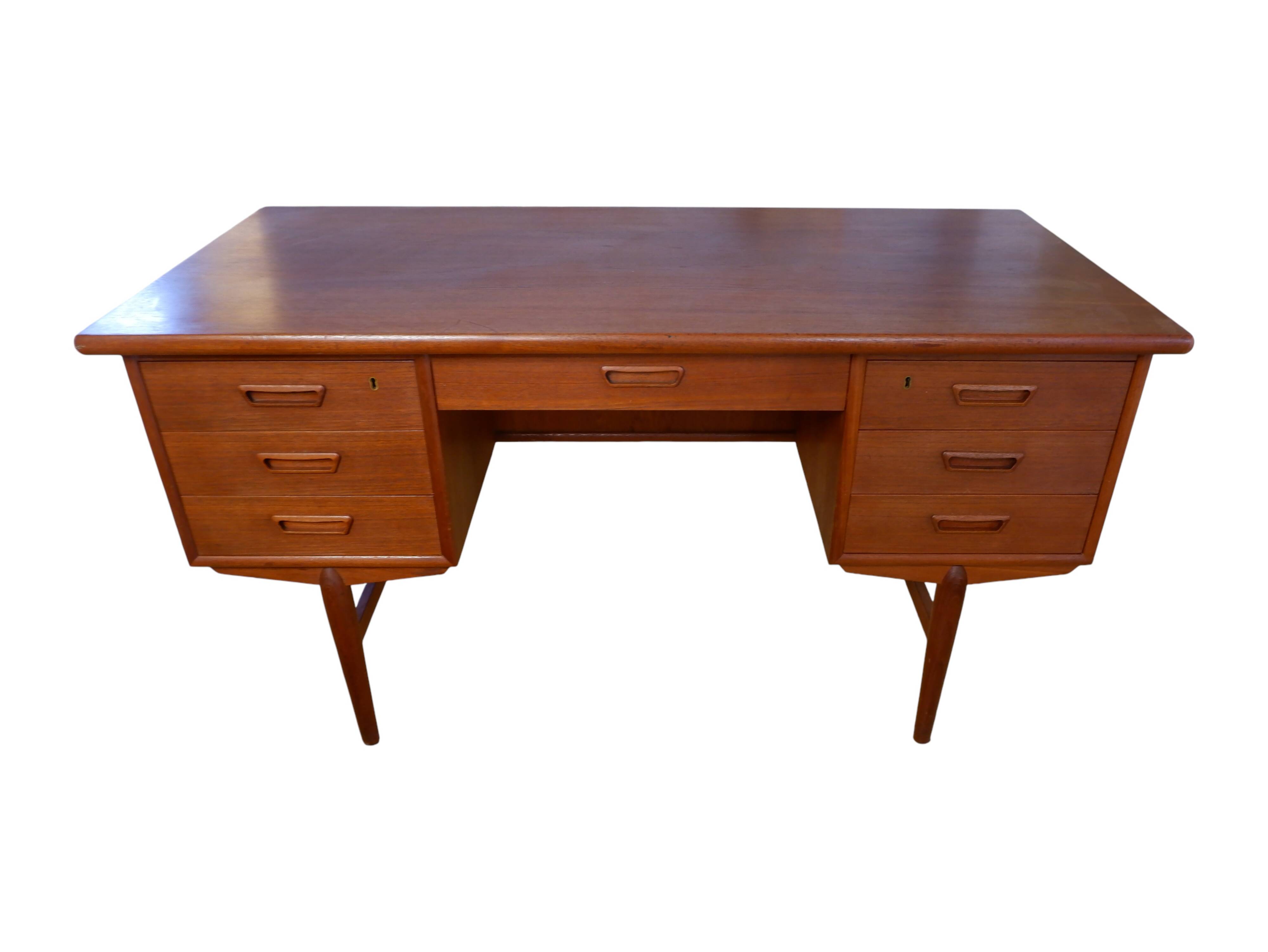 Danish teak writing desk,double-sided 1960s