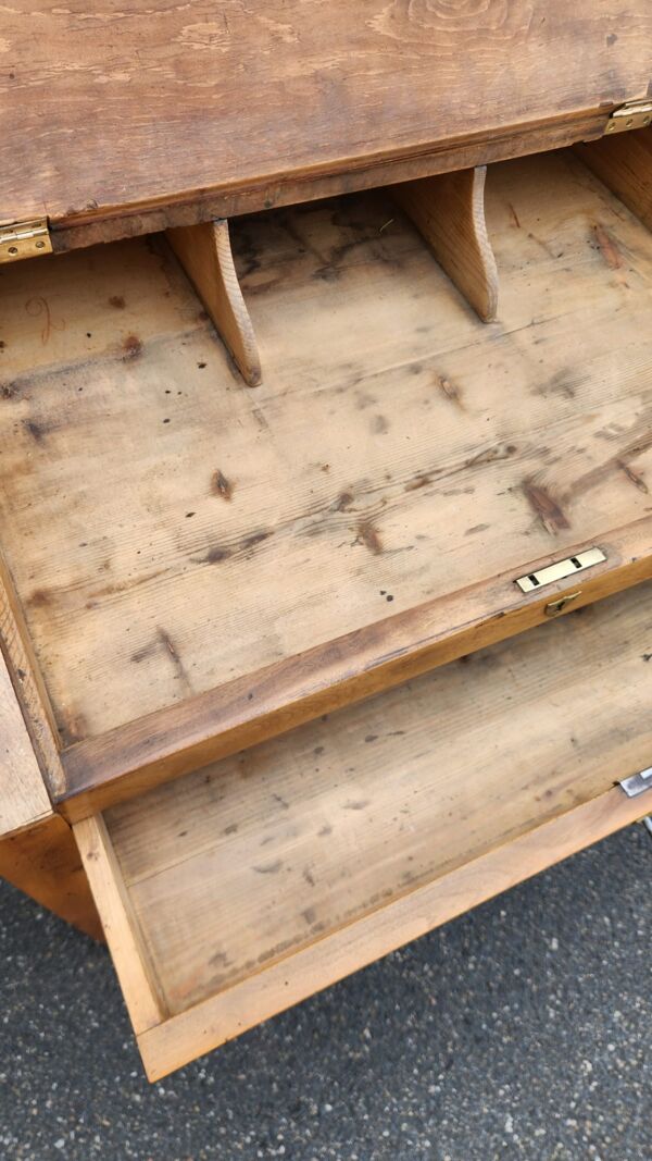 Bureau pupitre ancien en bois massif 1920/1940