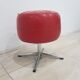 Pouf with storage function, red vinyl, chrome, Germany, 1960s
