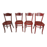 Set de 4 chaises bistrot bois courbé Fischel
