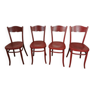 Set de 4 chaises bistrot bois courbé Fischel