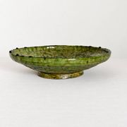 Coupe, vide-poche Tamegroute ancienne en céramique vernissée verte