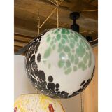 Contemporary Green and Black Murrine Sphere in Murano Glass