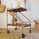 Vintage 1950s dessert bar - Gold metal and wood formica trays