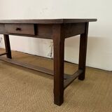 Wooden farmhouse table