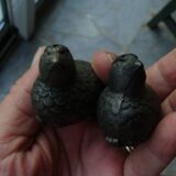 Art Deco quail salt cellars