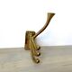 Art Deco Brass Coat Rack with 4 Hooks