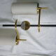 Black and gold metal sconces, Arlus house opalin lenses from the 1950s