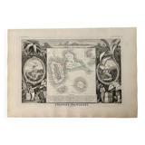 Old illustrated map of the Antilles Guadeloupe Grande-Terre – 1840
