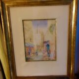 Watercolor old framed XlX, orientalist, signed louis lartigau