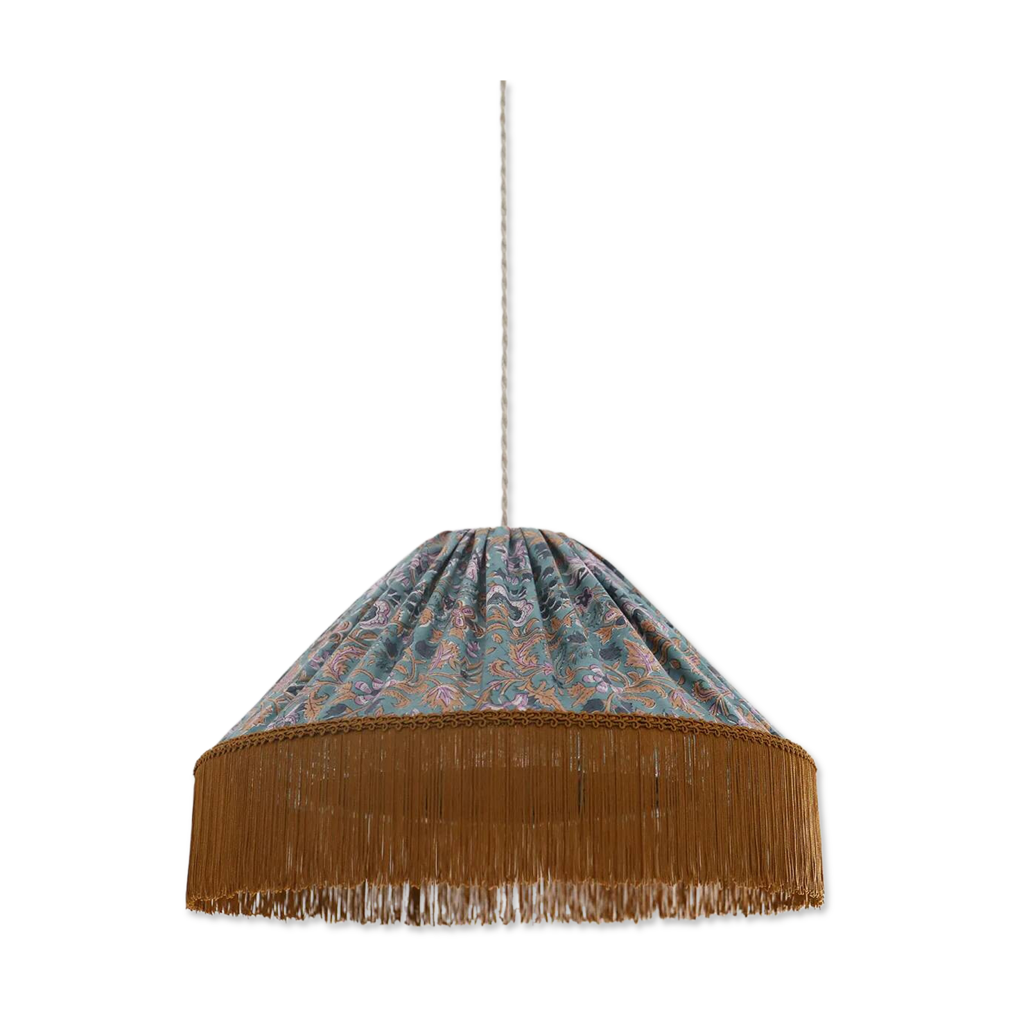 Bella conical textile suspension printed with "Indian Bloom"