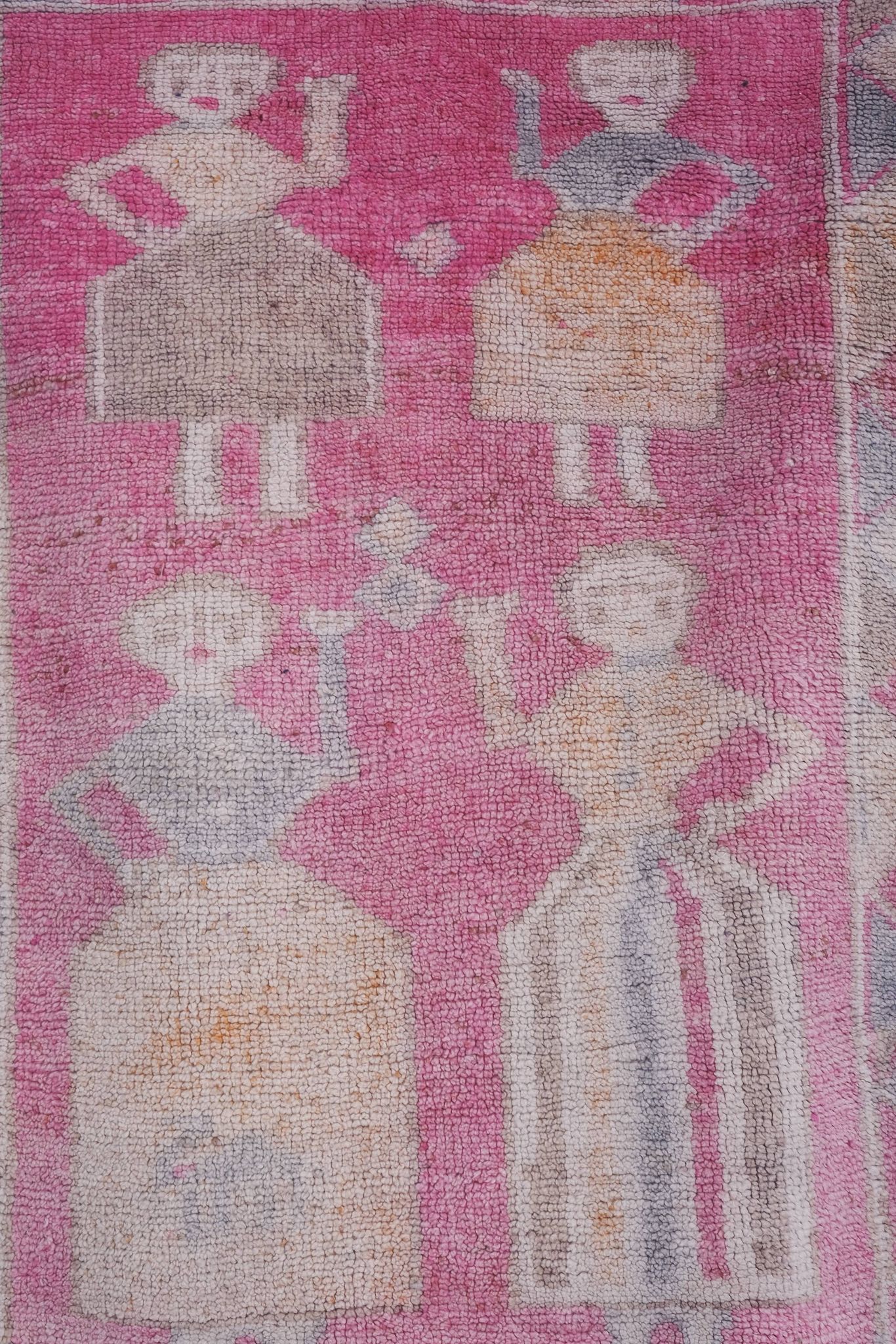 Vintage Turkish rug from Oushak, hand-woven 98x310 cm