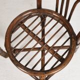 Set of 4 turned wicker chairs, vintage.