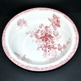 FONTANGES deep salad bowl in Sarreguemines earthenware with red decoration 28 cm