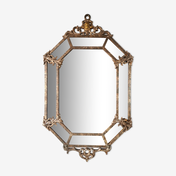 Venetian mirror with art deco parcloses 117 x 72 cm
