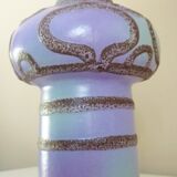 Glazed ceramic vase, abstract shape and decoration, fat lava, vintage 60s/70s