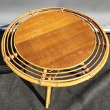 Bamboo and rattan side table
