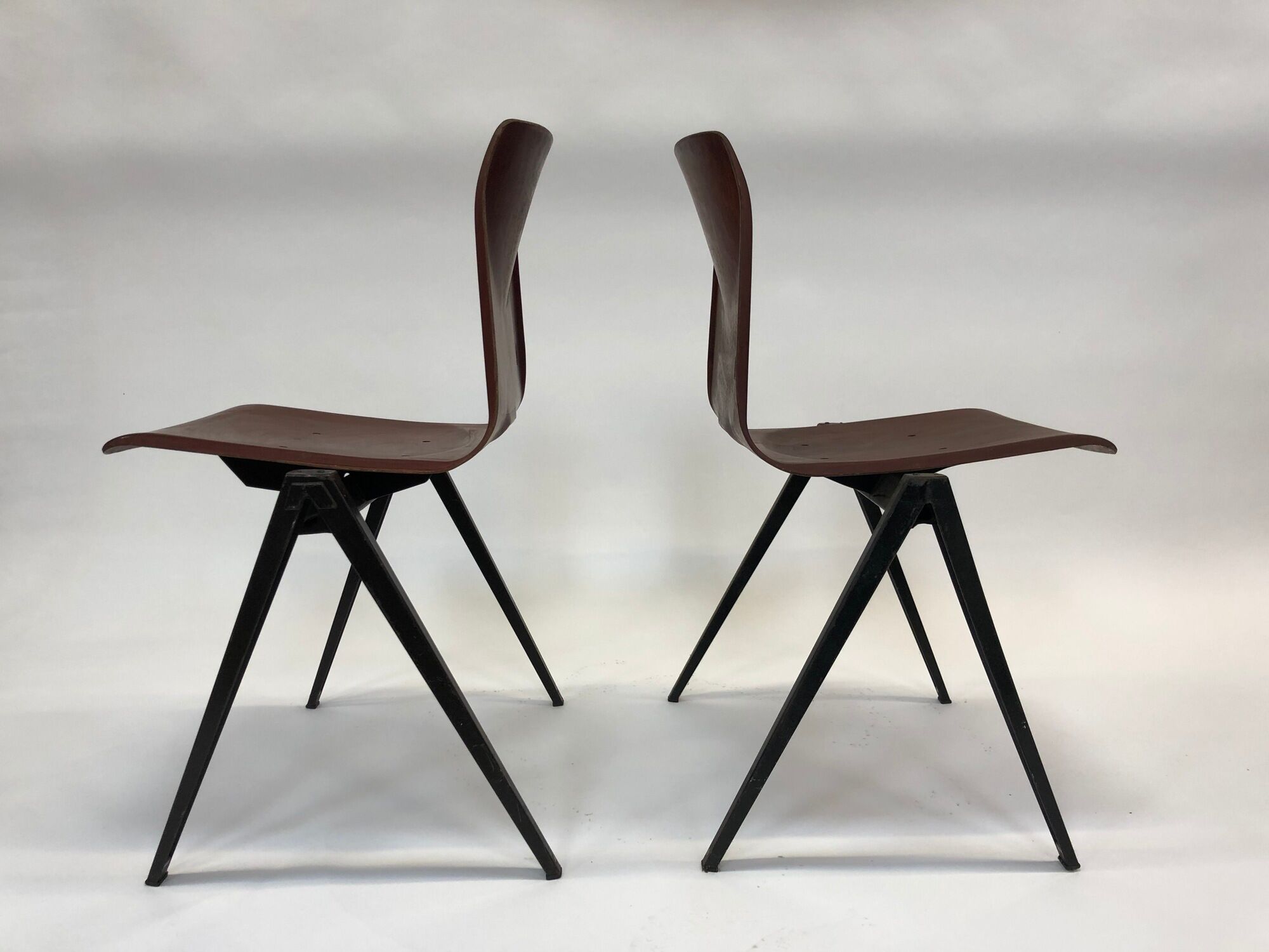 Vintage set of four Galvanitas S22 school chairs in the Netherlands