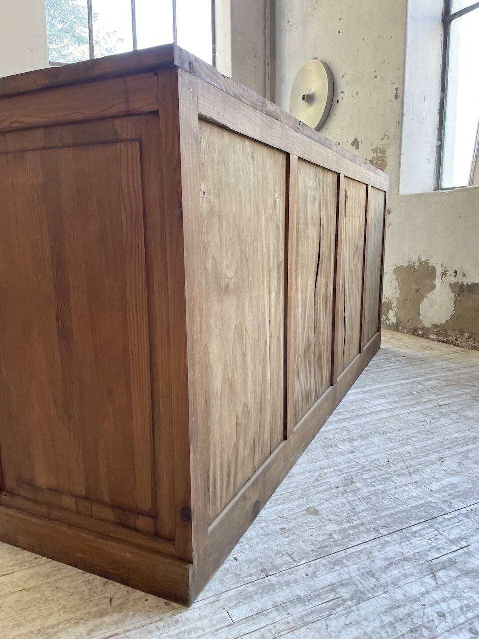 50s pitch pine haberdashery cabinet