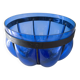 Superb vintage blown glass bowl in cobalt blue with its iron frame.