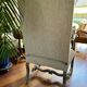 Restored Louis XIII armchair – textured beige fabric