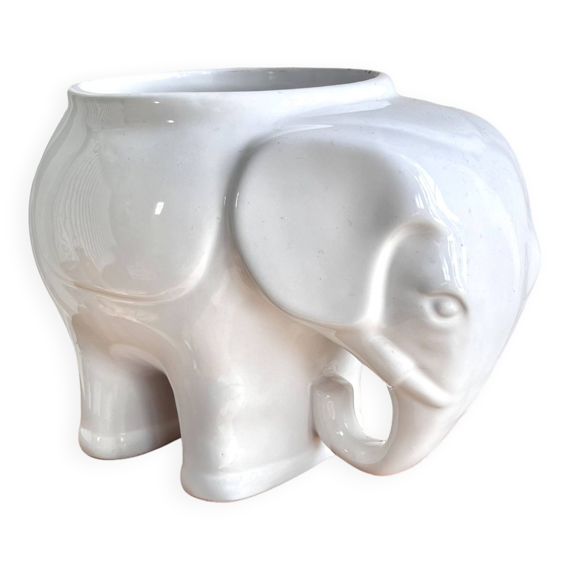 Elephant ceramic vase pot cover 60s/70s