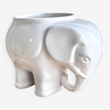 Elephant ceramic vase pot cover 60s/70s