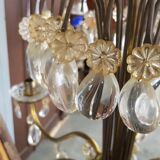 Lustre à pampilles en verre