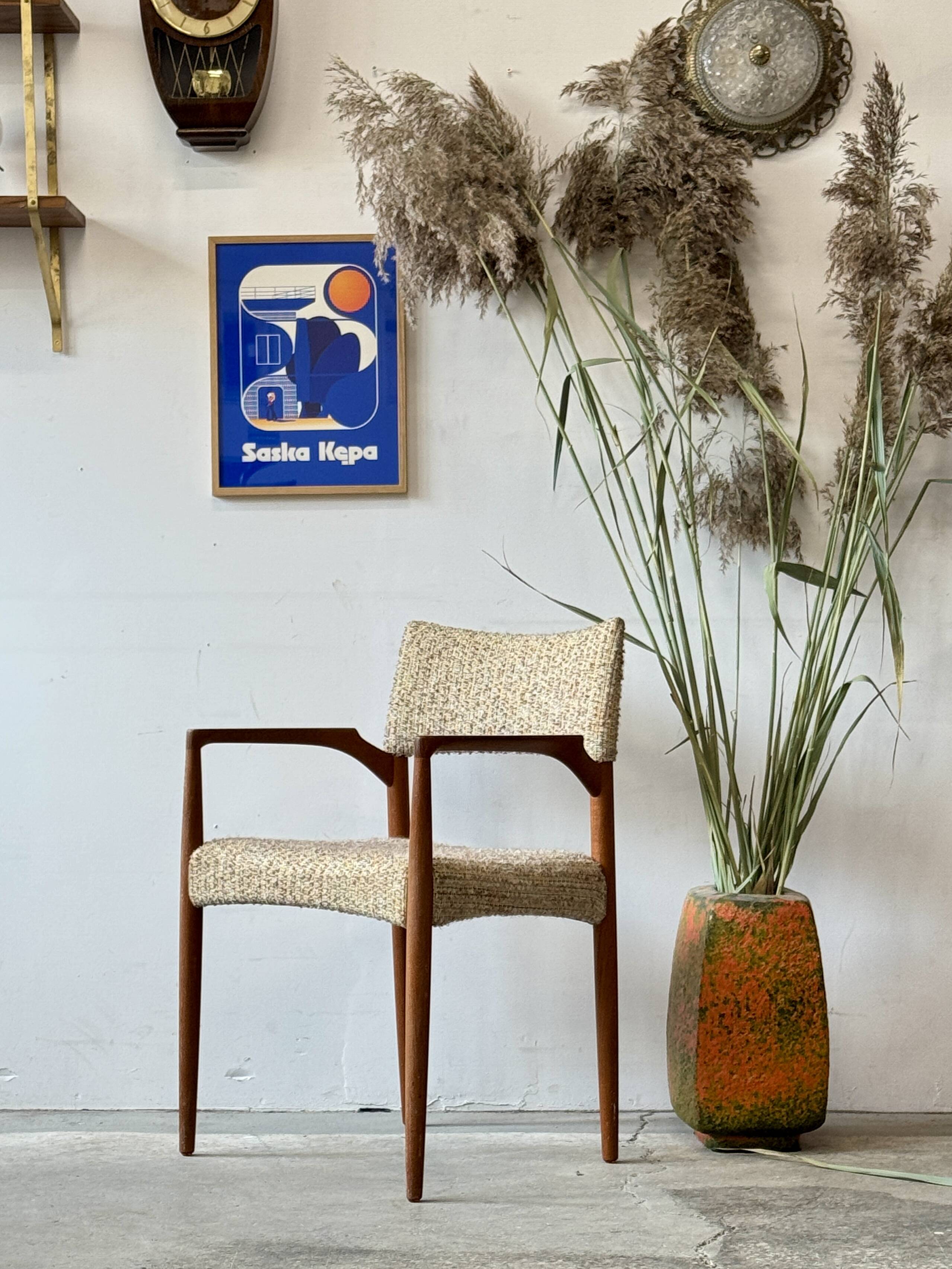 Teak and wool chair, Denmark, 1960s/1970s, vintage, mid-20th century