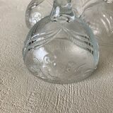 4 coupes à glace en verre  moulé