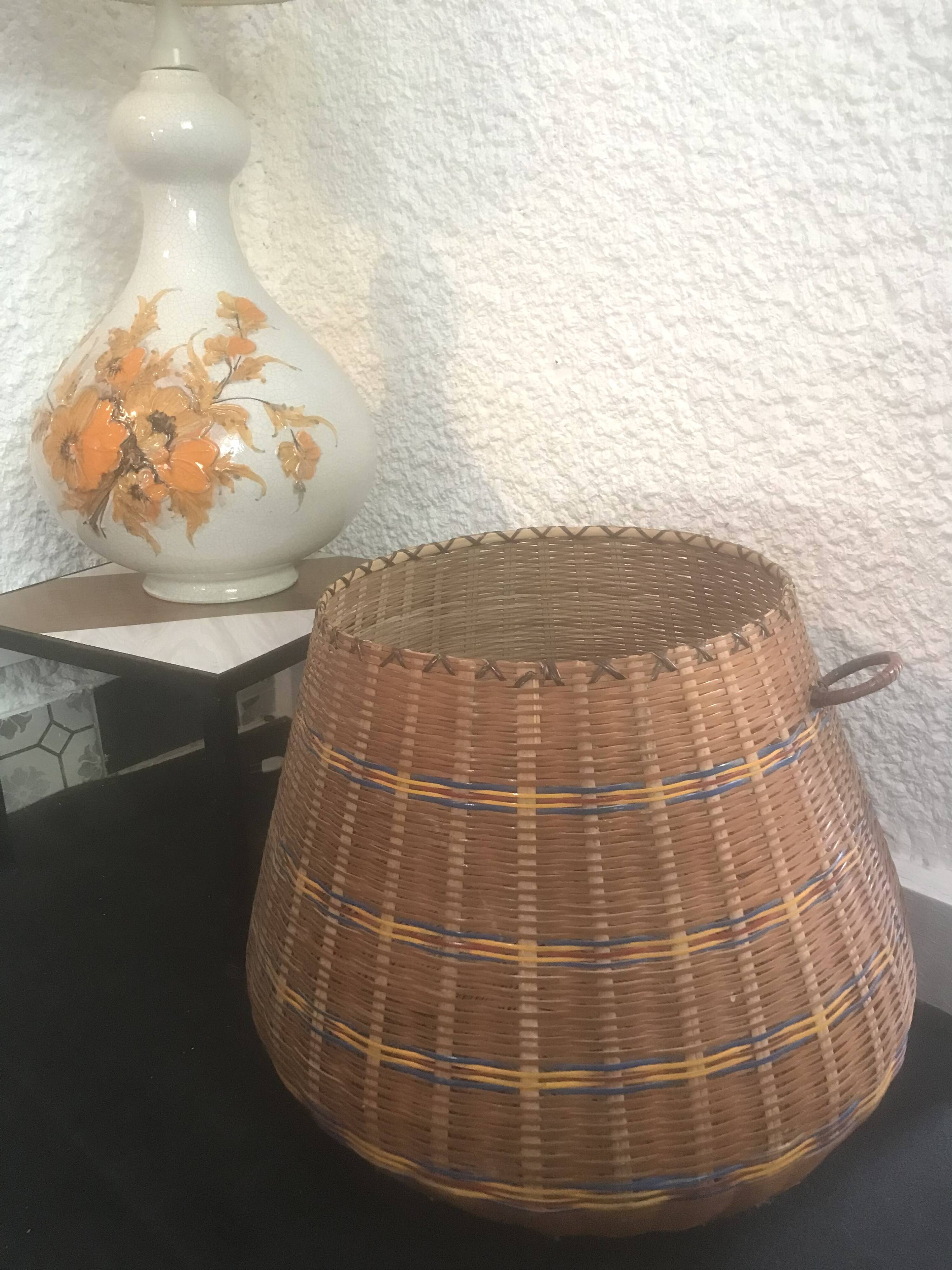 Large vintage wicker basket