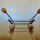 Scandinavian coat rack in metal and wood 60s 70s