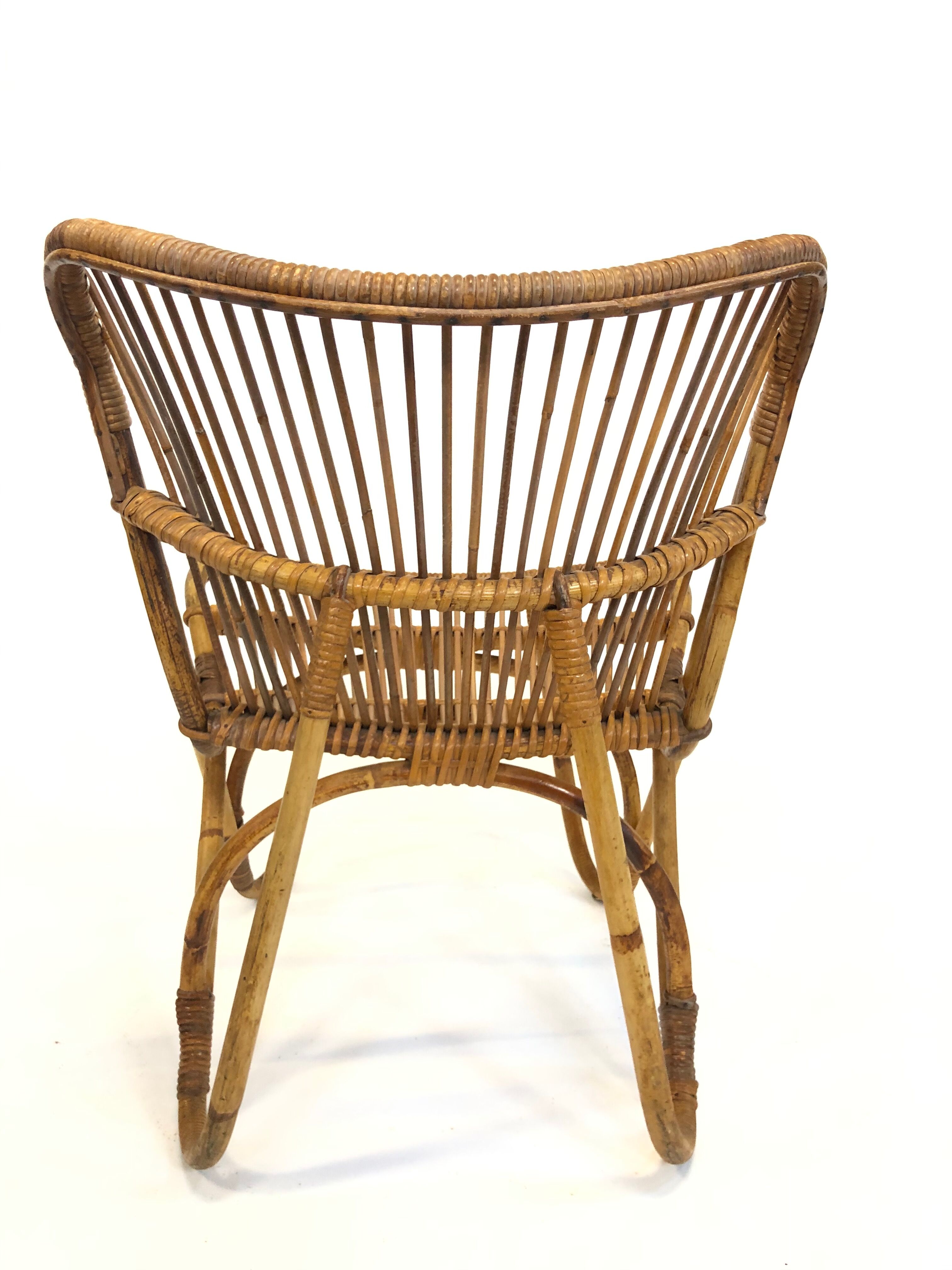 Rohe Noordwolde rattan chair, 1960, Netherlands