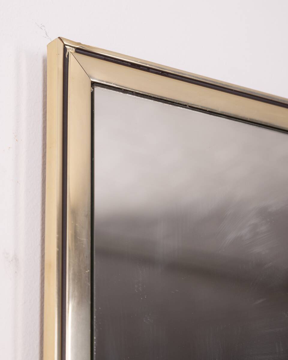 Vintage 70's wall mirror silver frame italian design