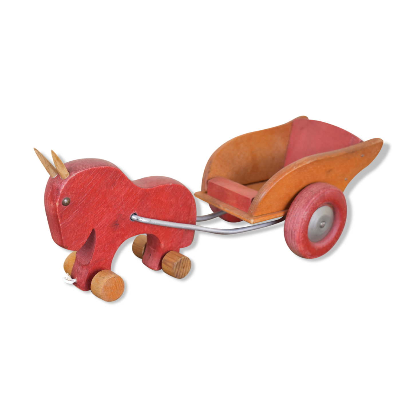 Dejou wood toy, horse and trailer